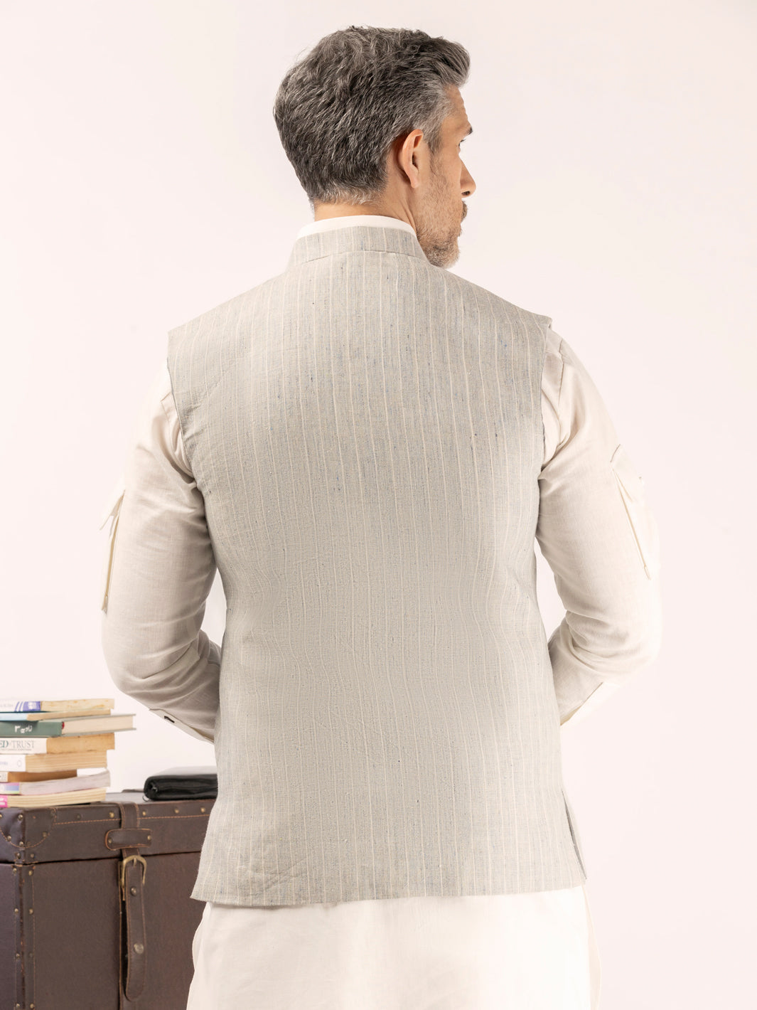 Grey Linen Waistcoat - ALCR-WC-009
