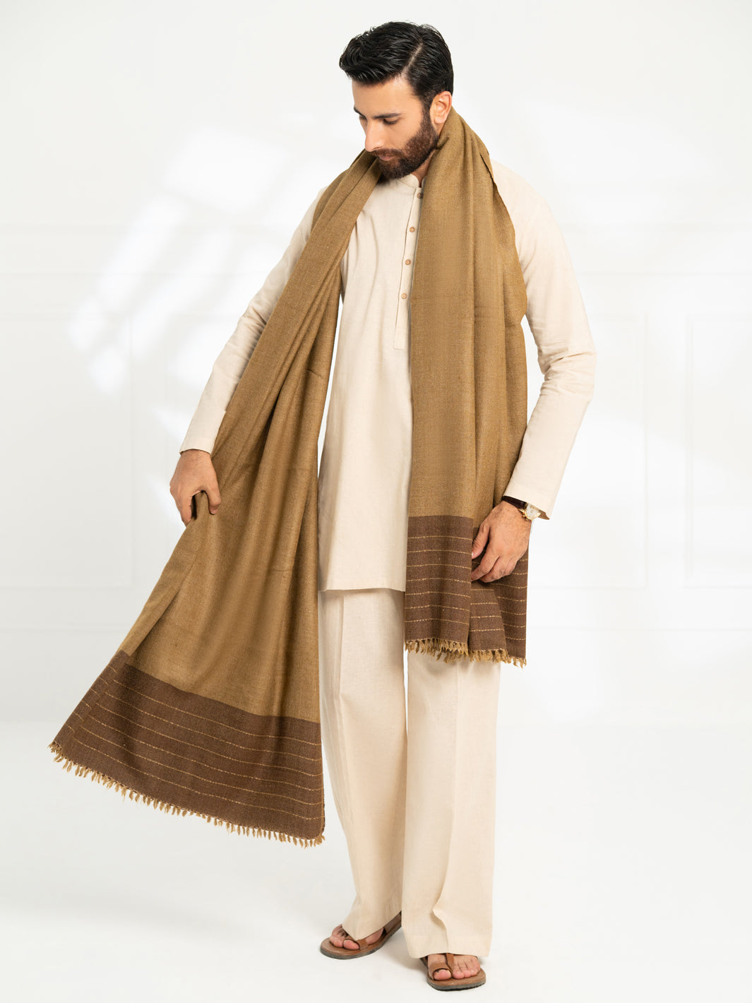 Brown Casual Shawl - AL-SH-035