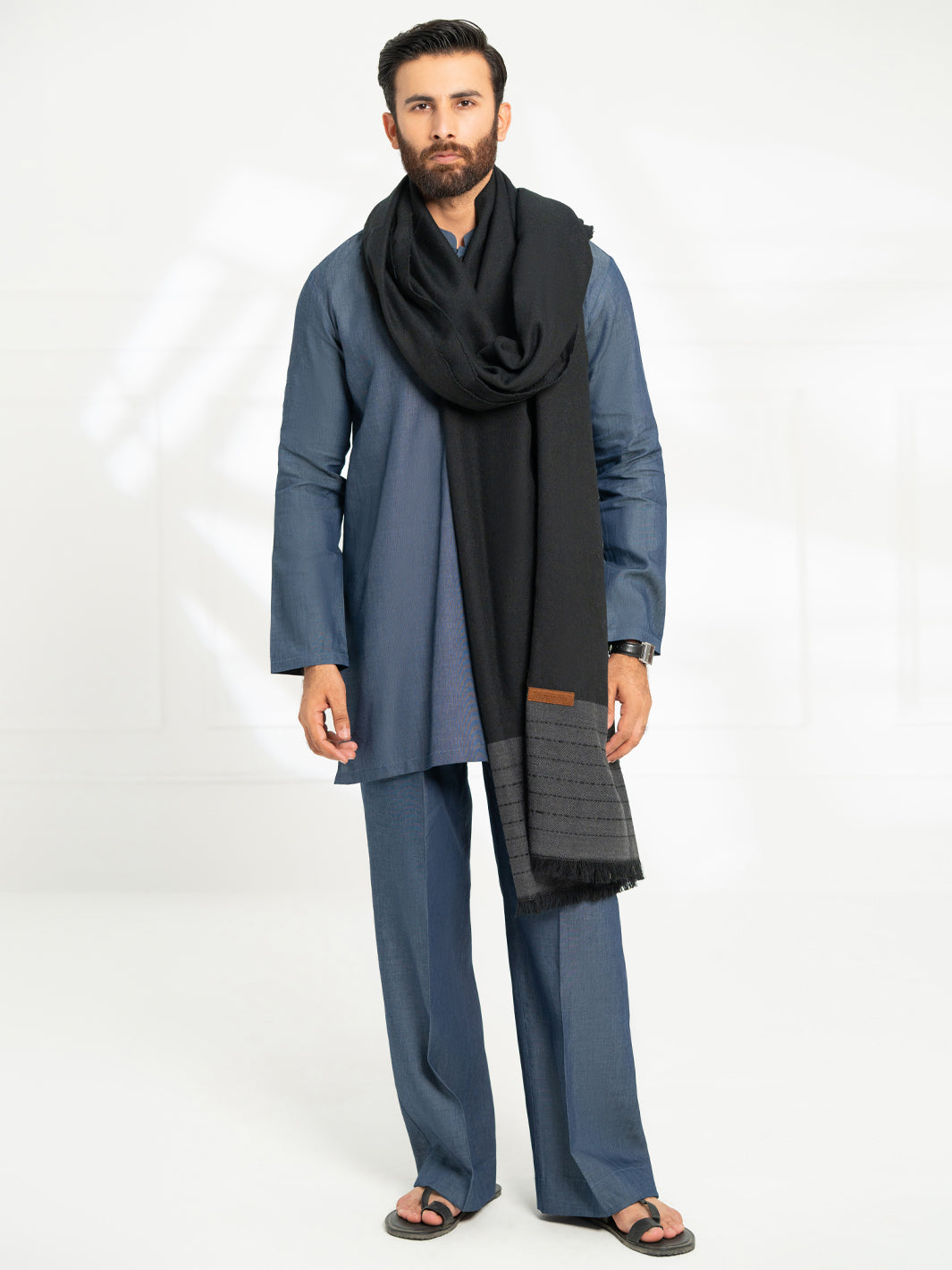 Black Casual Shawl - AL-SH-037