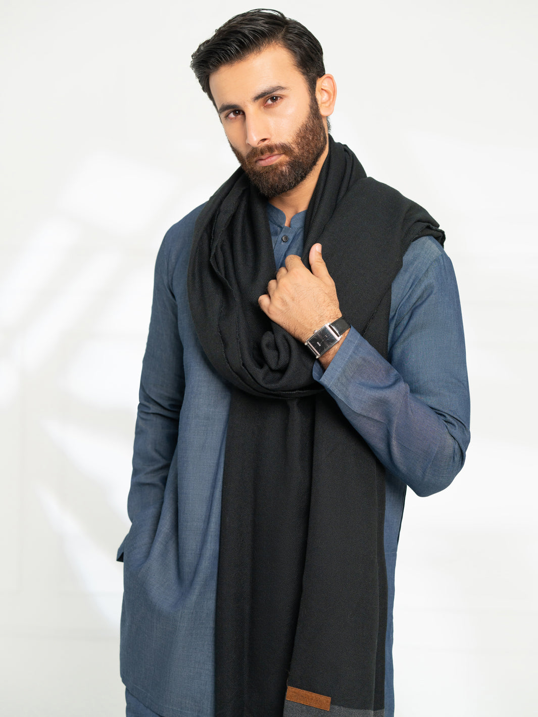 Black Casual Shawl - AL-SH-037