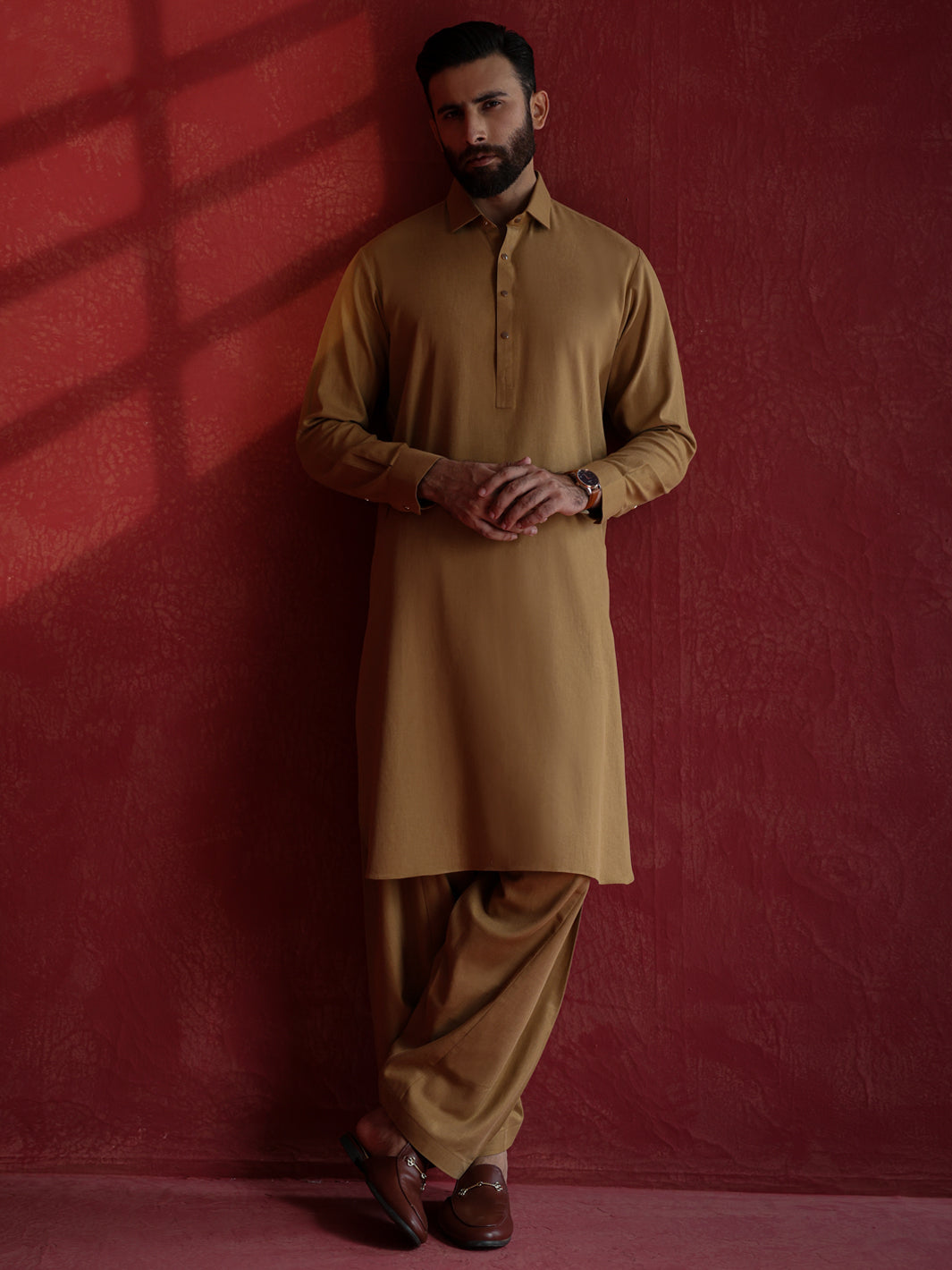 Mustard Kameez Shalwar - ALWA-KS-683