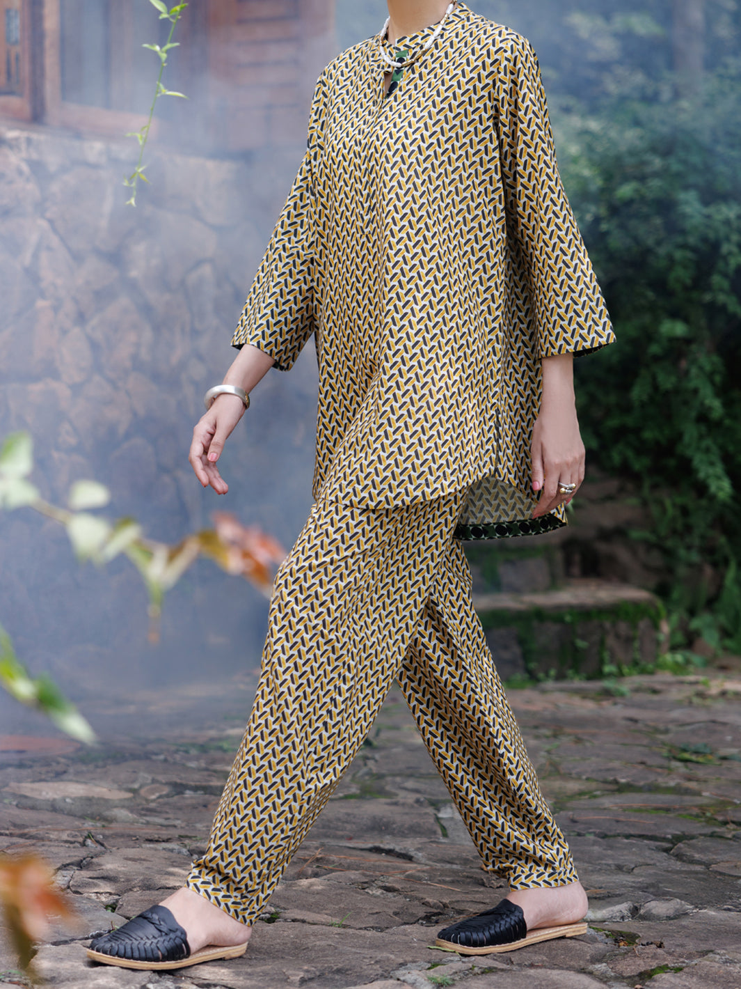 Mustard Cotton Co-Ord Set - AWP-2PS-SLKS-1053