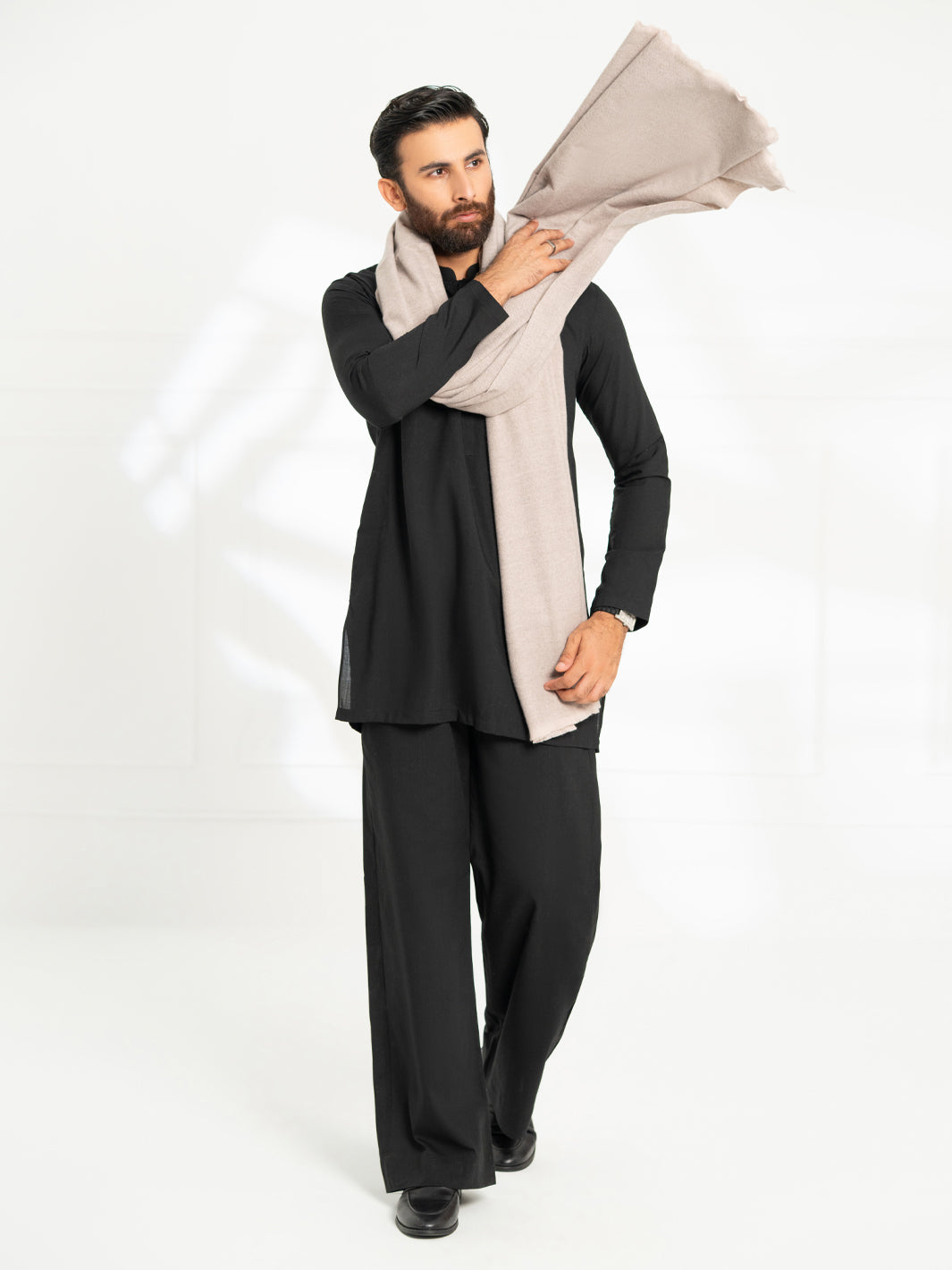 Khaki Casual Shawl - AL-SH-041