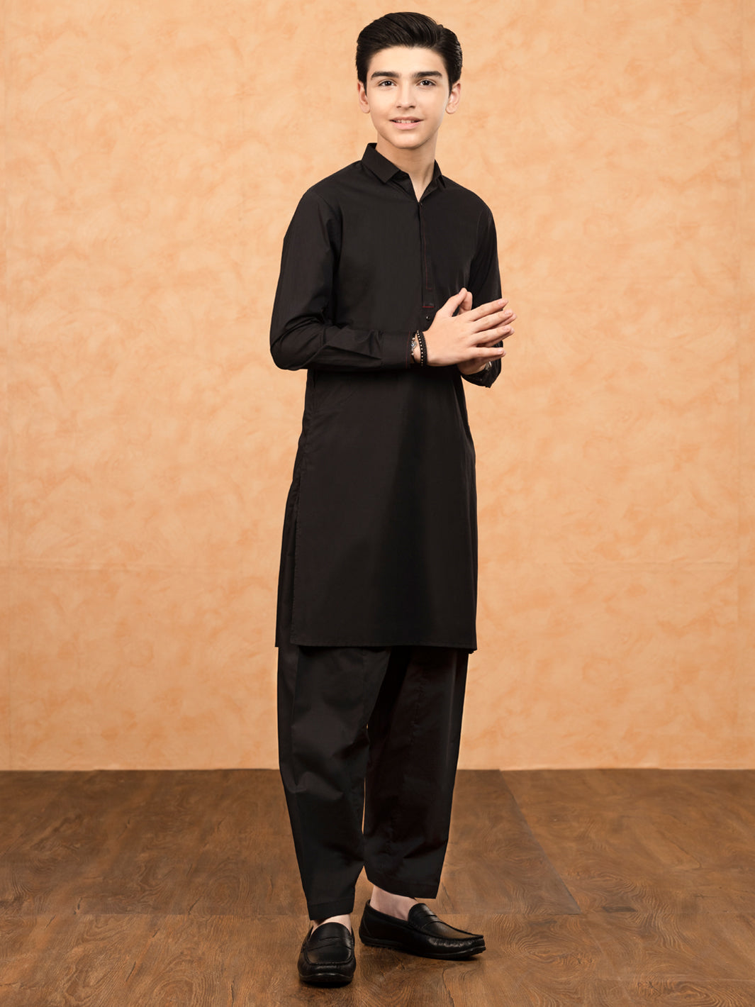 Black Cotton Kurta Trouser - ALT-KS-043 - Almirah Online