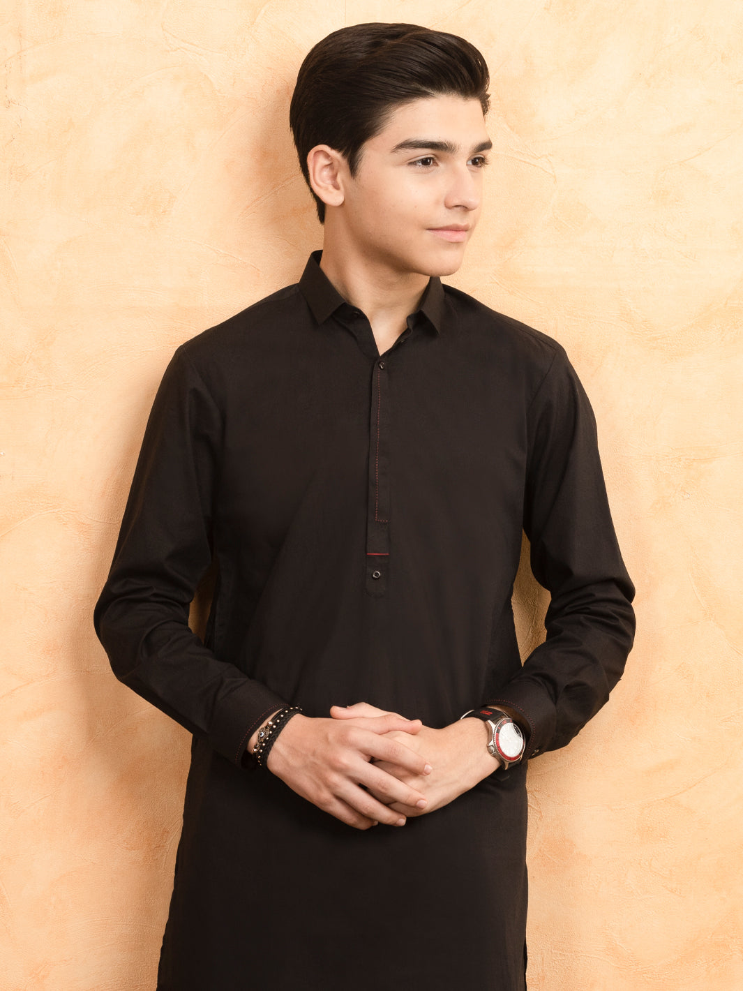 Black Cotton Kurta Trouser - ALT-KS-043 - Almirah Online