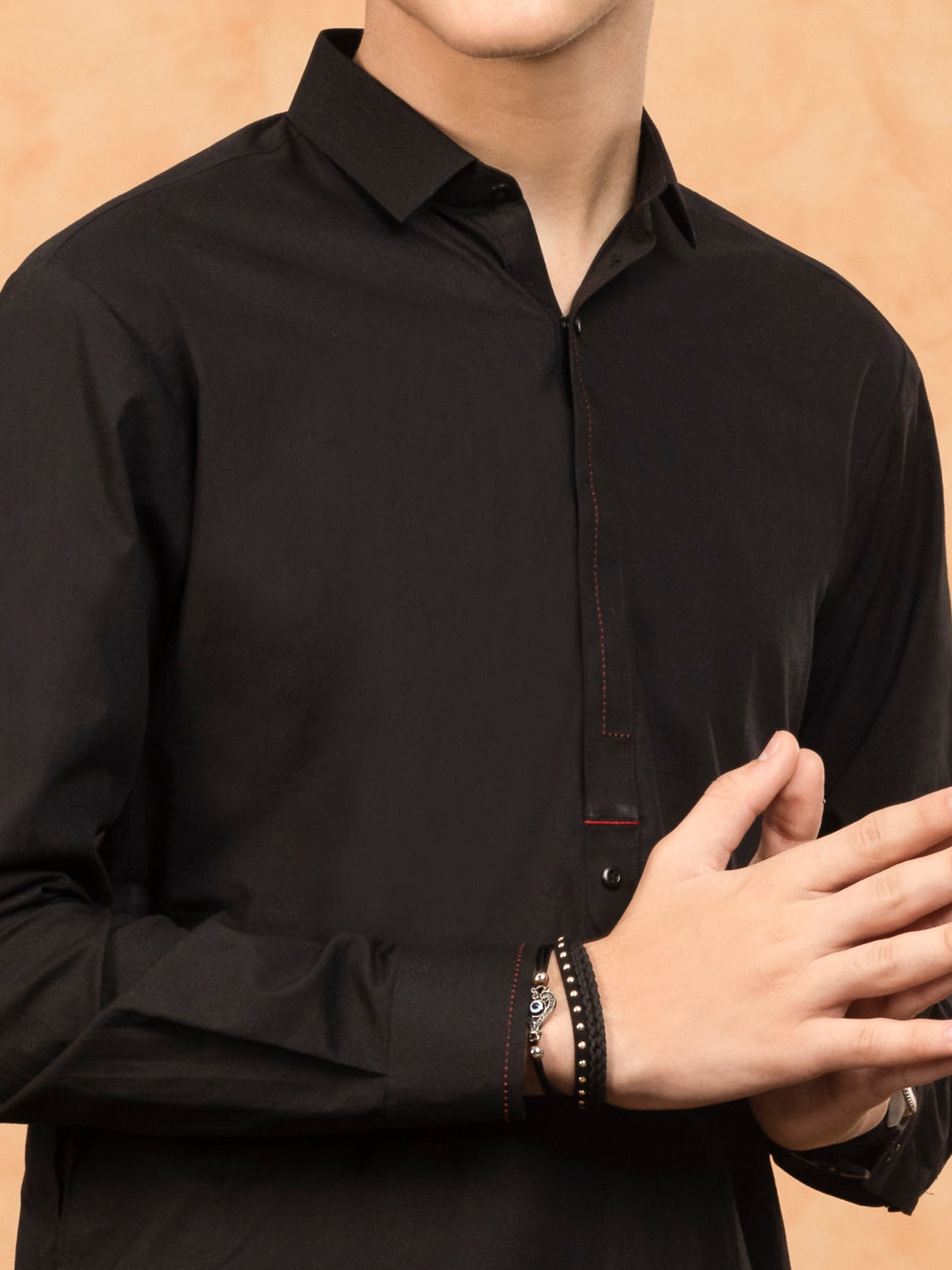 Black Cotton Kurta Trouser - ALT-KS-043 - Almirah Online
