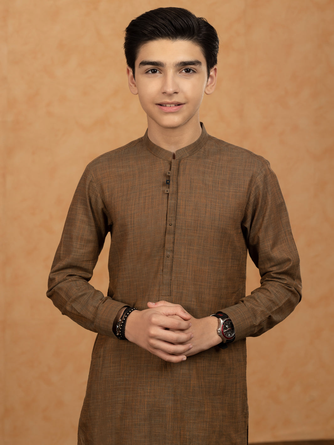 Brown Cotton Kurta Trouser - ALT-KT-046 - Almirah Online