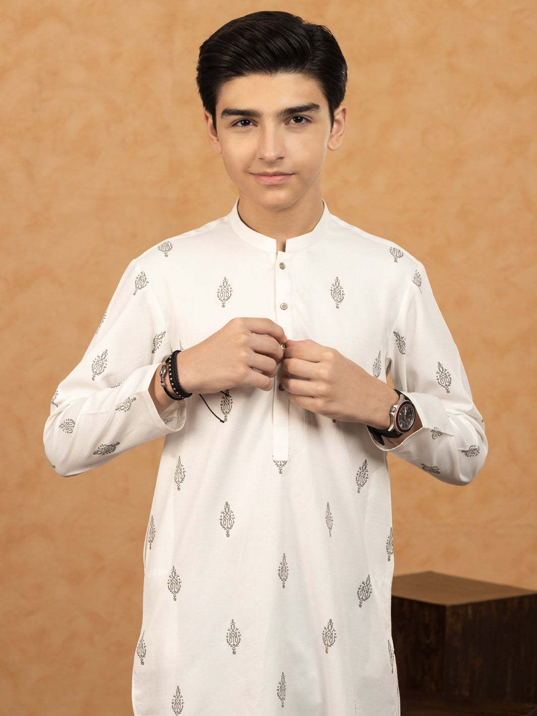 White Blended Kurta - ALT-K-047A - Almirah Online