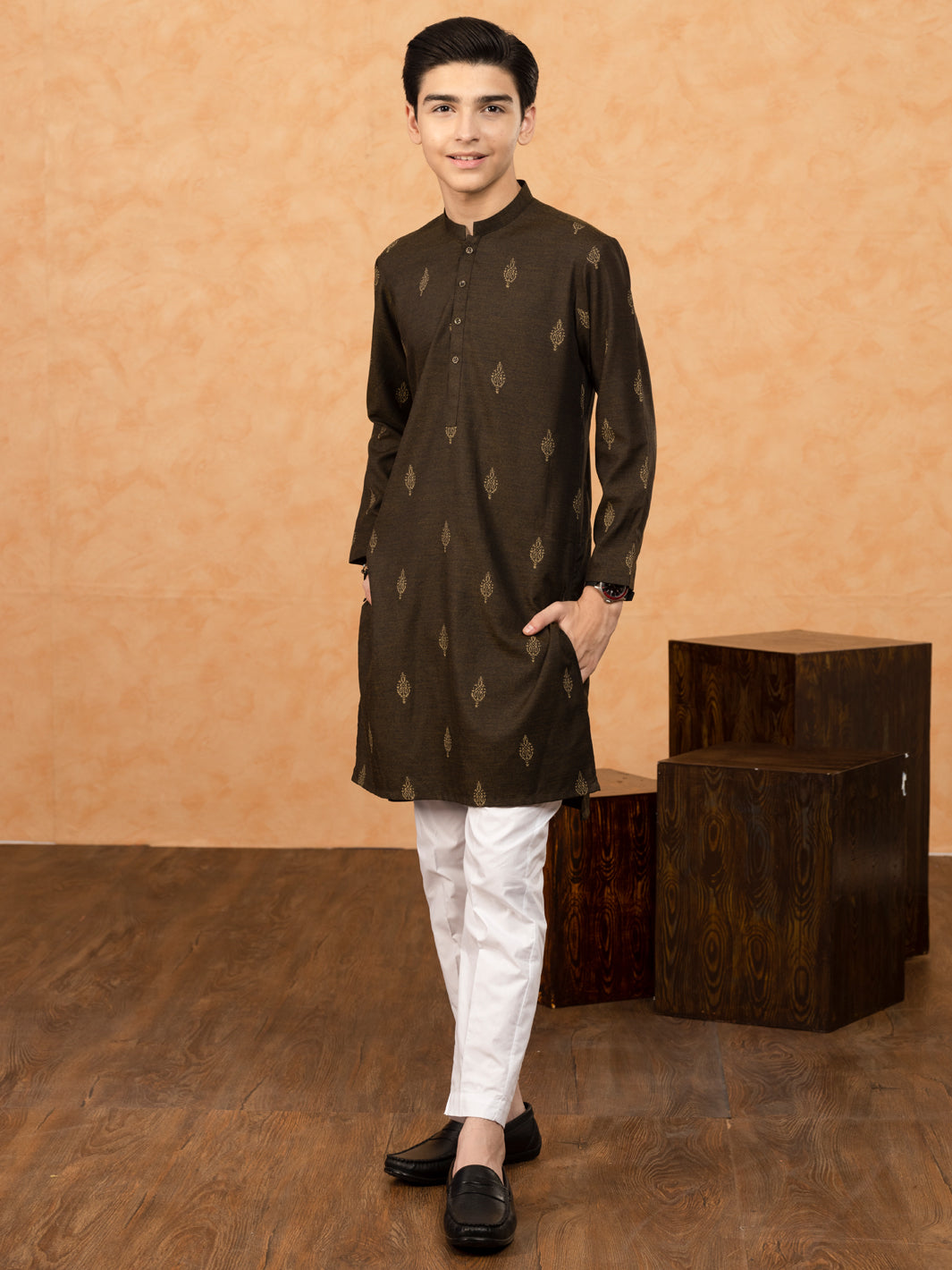 Kahi Green Blended Kurta - ALT-K-047D - Almirah Online