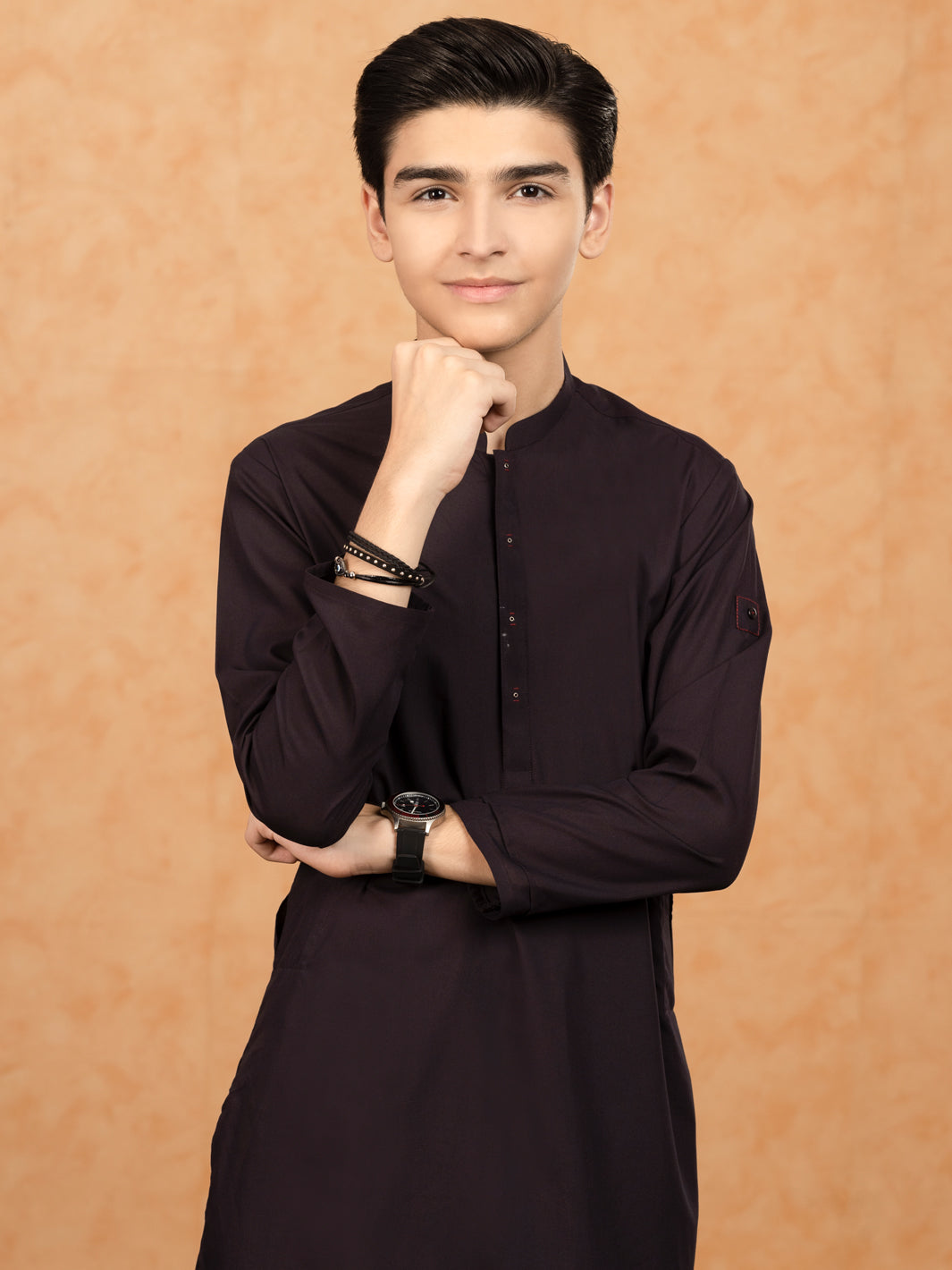 Dark Purple Blended Kurta Trouser - ALT-KT-047 - Almirah Online