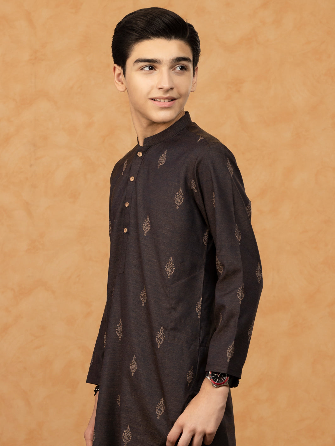 Dark Brown Blended Kurta - ALT-K-047C - Almirah Online