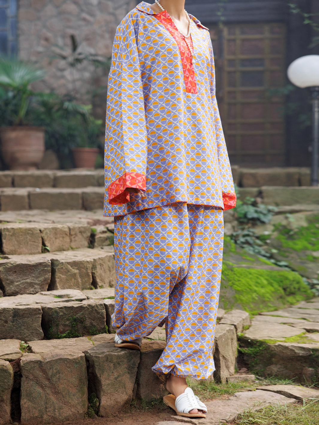 Multicolor Cambric Co-Ord Set - AWP-2PS-SLKS-1055