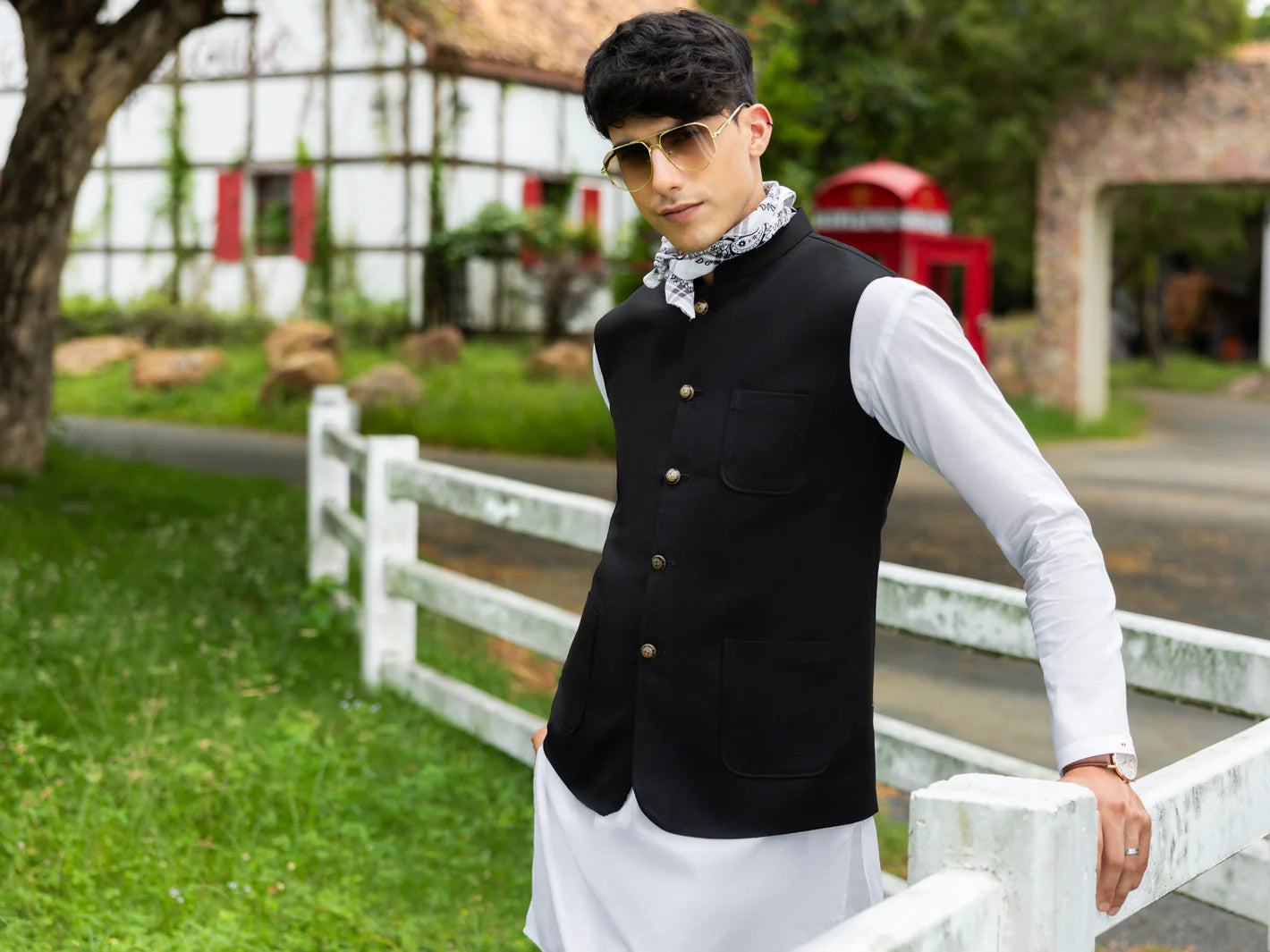 Black Plain Waistcoat - ALET-WC-1001-R3