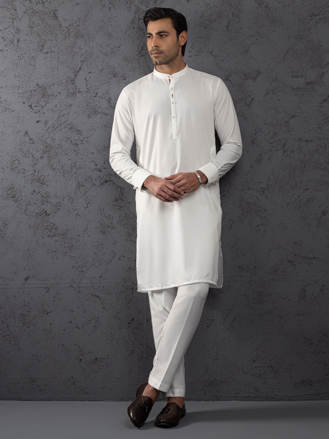 White Plain Kurta Trouser - ALET-KT-1001-R2