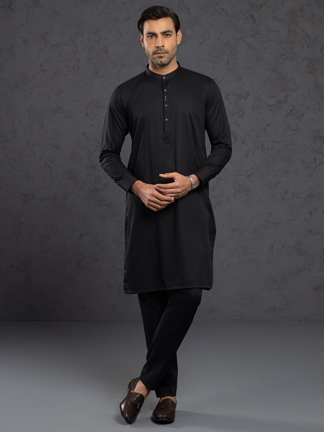 Black Blended Kurta Trouser - ALET-KT-1004-R2