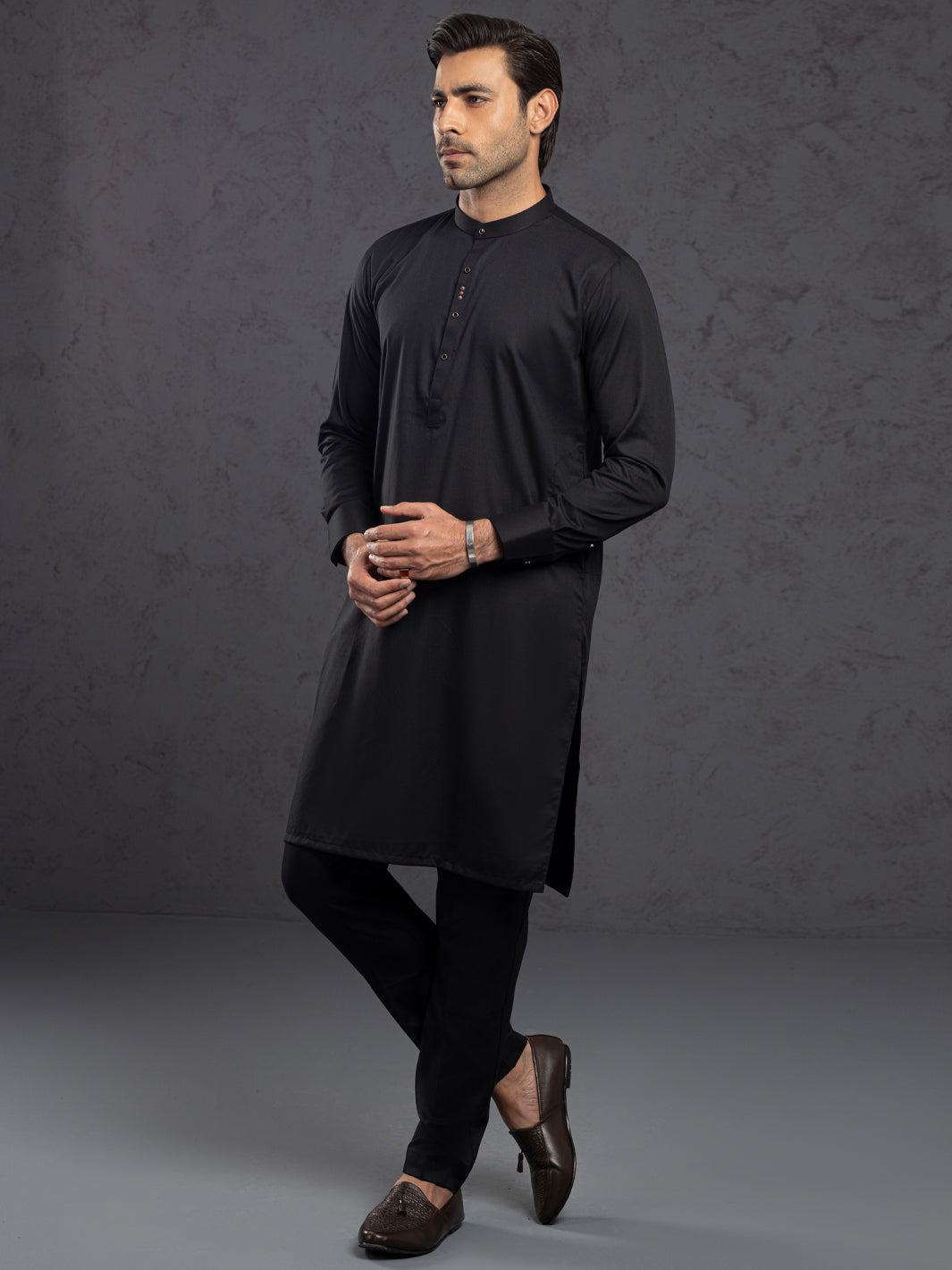 Black Plain Kurta Trousers - ALET-KT-1004-R4
