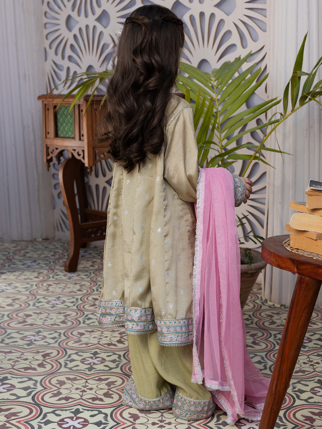 Mehndi Green Modal 2 Piece Stitched - ALGR-3PS-LS-008
