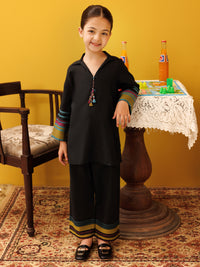 Black Yarn Dyed 2Pc Stitched - ALGR-2PS-LKS-1017