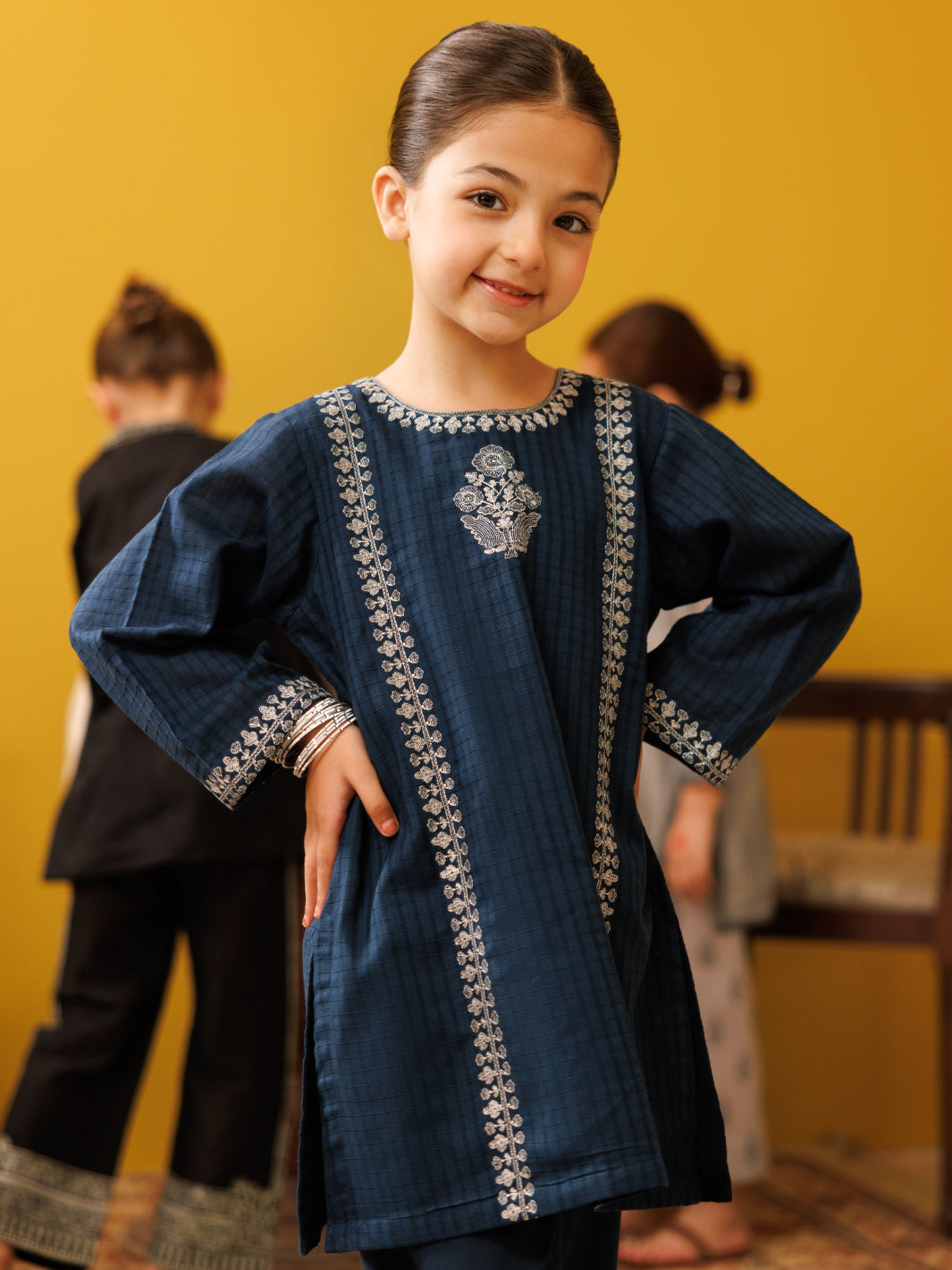 Blue Dobby 2Pc Stitched - ALGR-2PS-LKS-1018