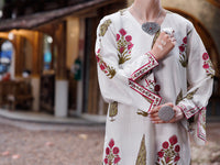 Off White Cotton Dobby Square 2Pc Stitched - AL-2PS-LKS-1020