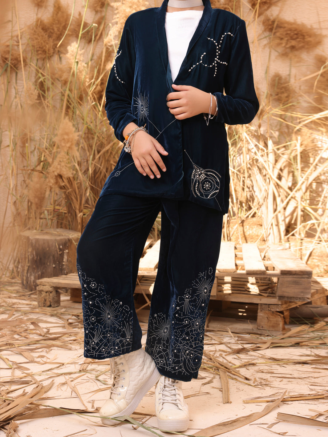 Blue Velvet 2 Piece Stitched - ALT-2PS-LKS-1067