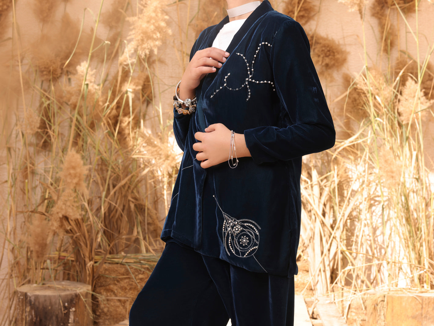 Blue Velvet 2 Piece Stitched - ALT-2PS-LKS-1067
