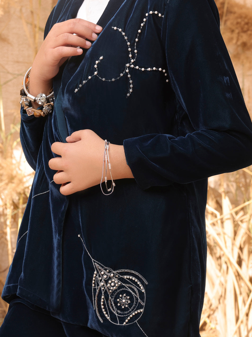 Blue Velvet 2 Piece Stitched - ALT-2PS-LKS-1067