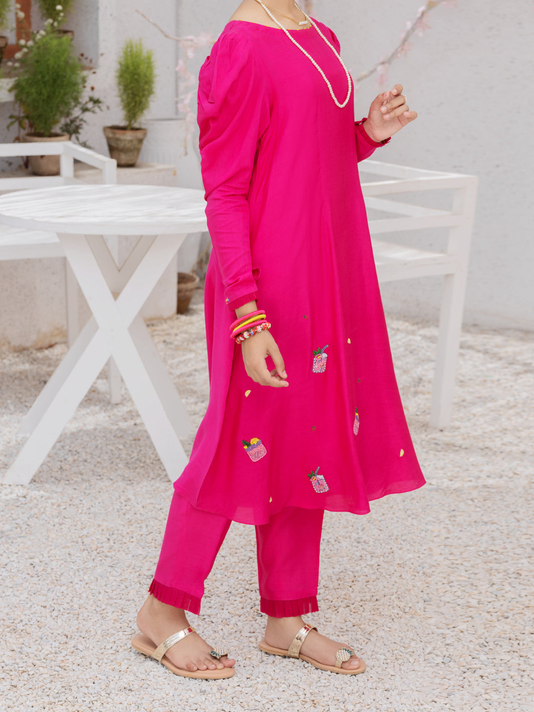 Pink Velvet 2 Piece Stitched - ALT-2PS-LKS-1069