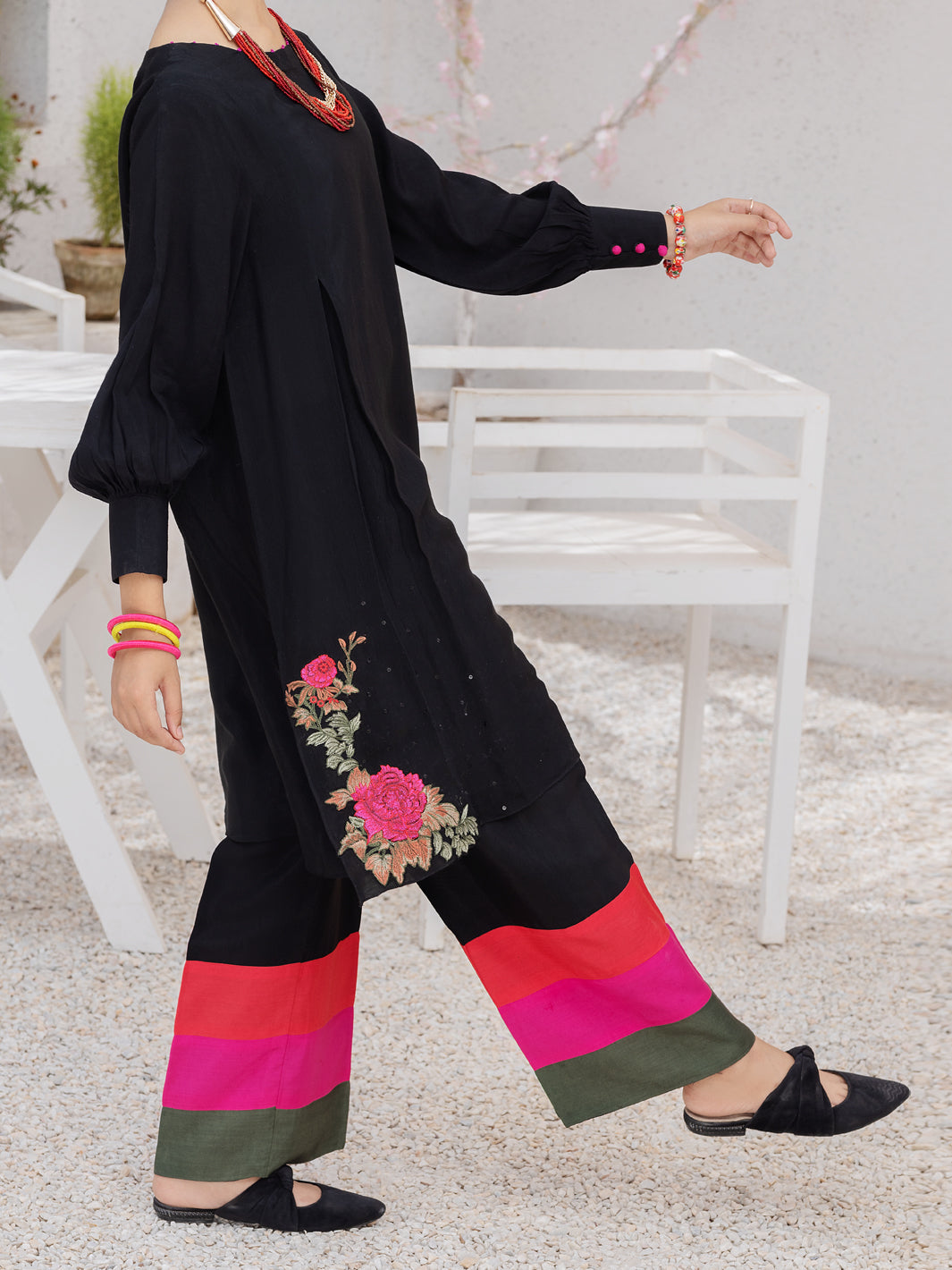 Black Blended 2 Piece Stitched - ALT-2PS-LKS-1071
