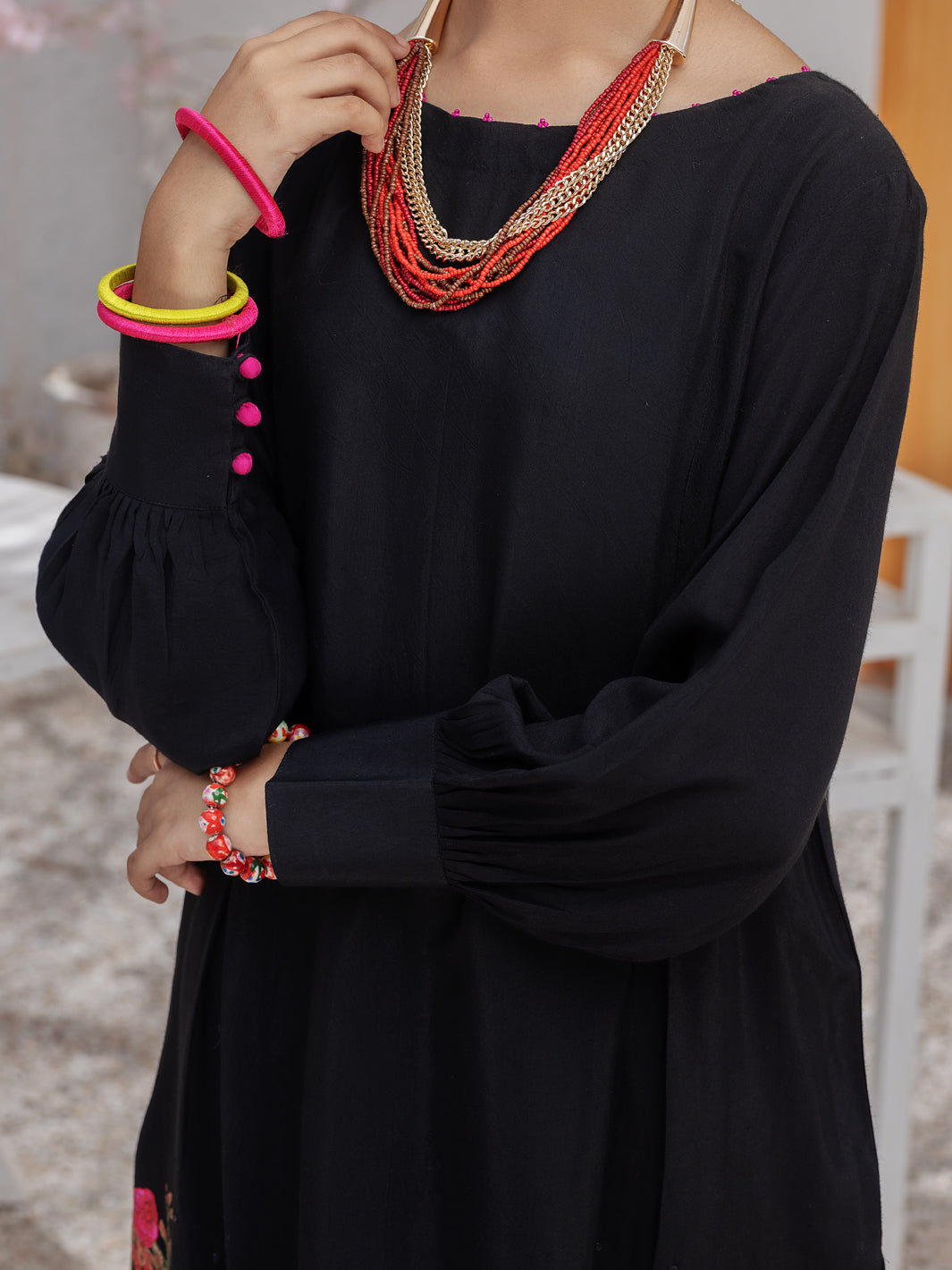 Black Blended 2 Piece Stitched - ALT-2PS-LKS-1071