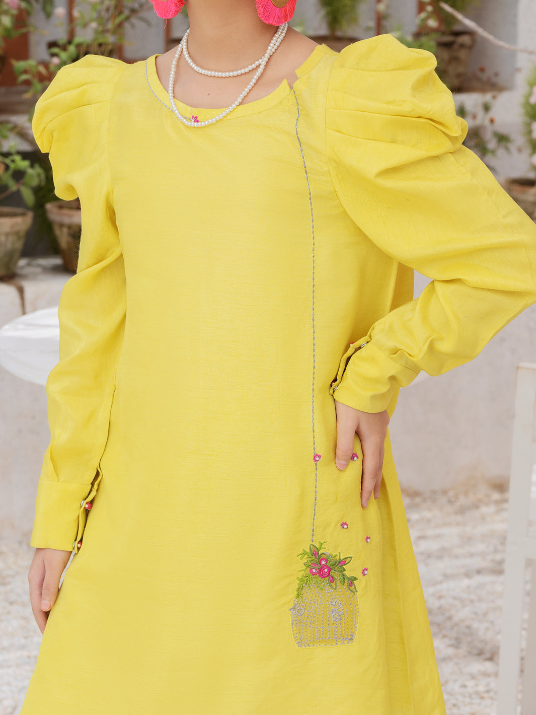Lemon Raw Silk 2 Piece Stitched - ALT-2PS-LKS-1072