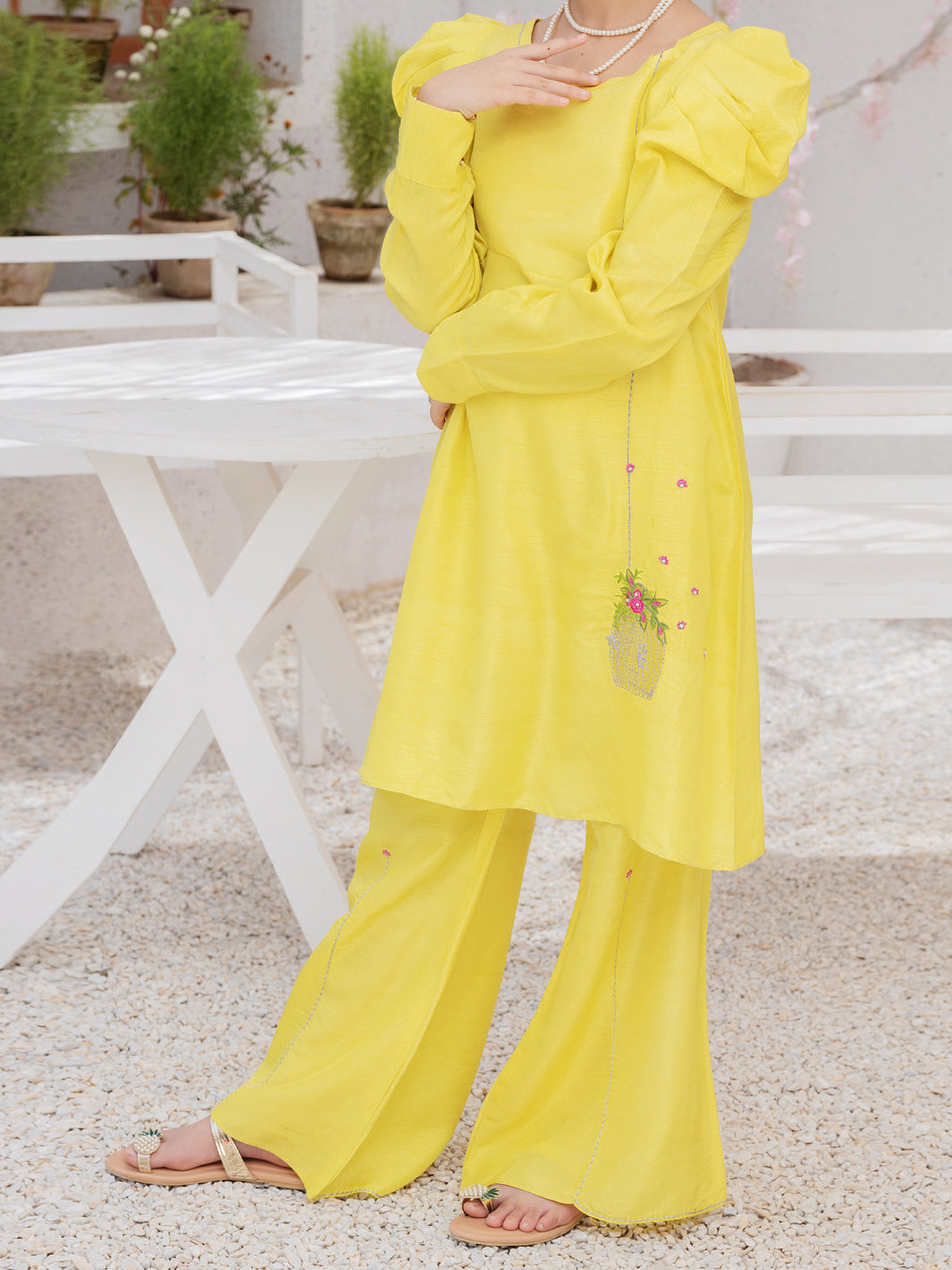 Lemon Raw Silk 2 Piece Stitched - ALT-2PS-LKS-1072