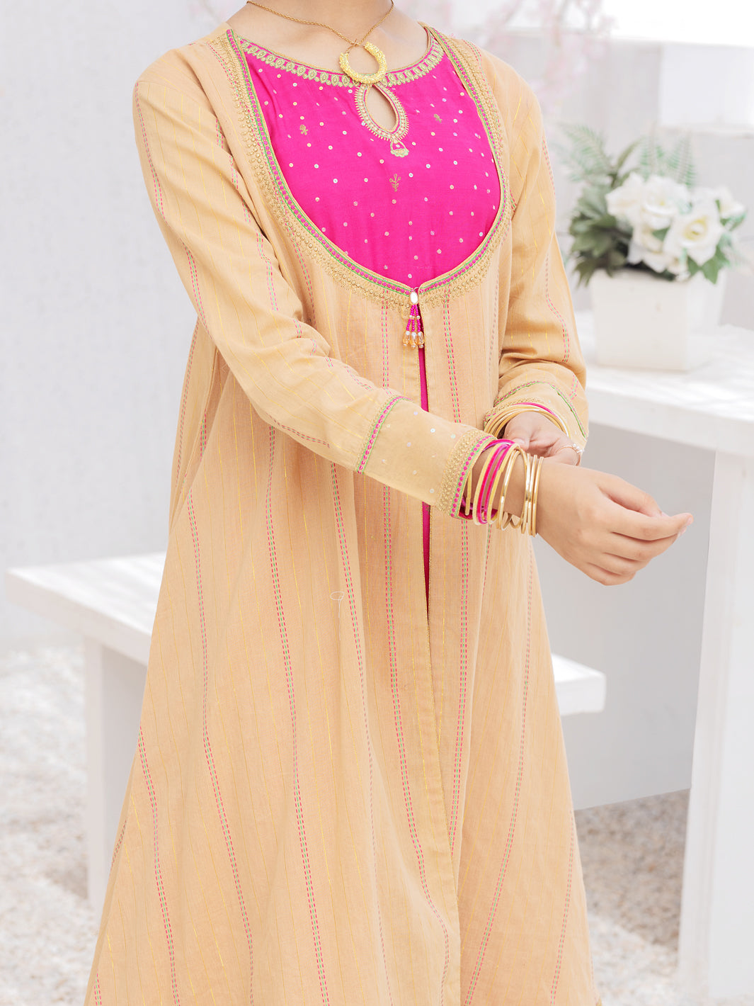 Khaki Raw Silk 2 Piece Stitched - ALT-2PS-LKS-1073