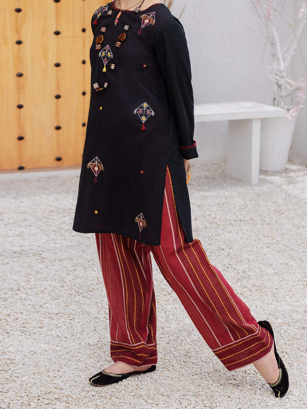Black Cambric 2 Piece Stitched - ALT-2PS-LKS-1076