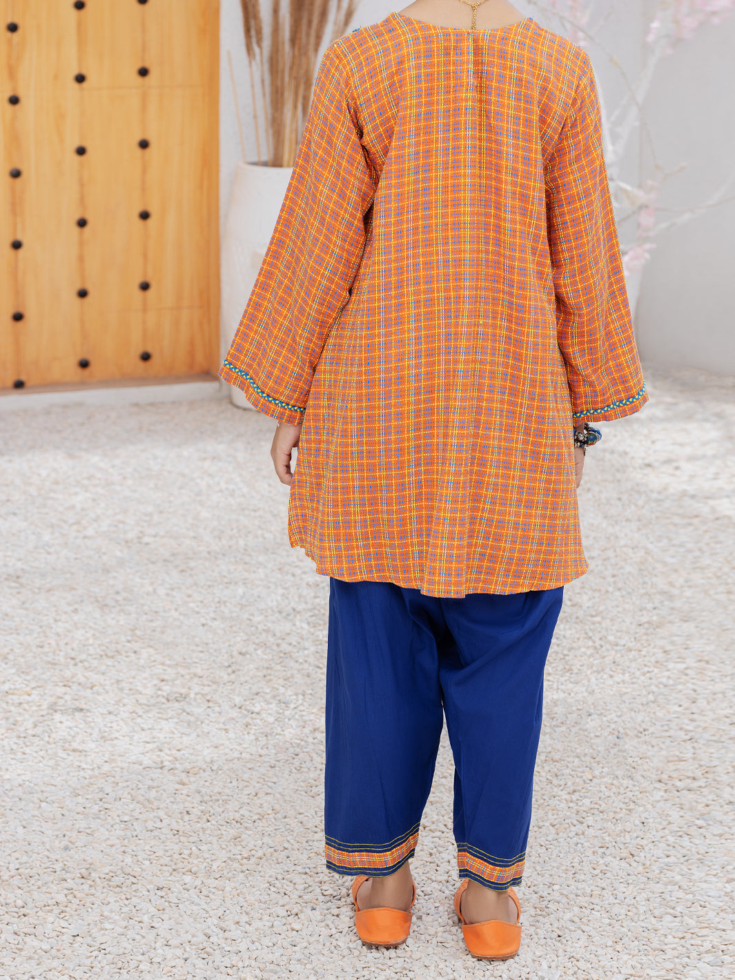 Orange Yarn Dyed Piece Stitched - ALT-2PS-LKS-1077