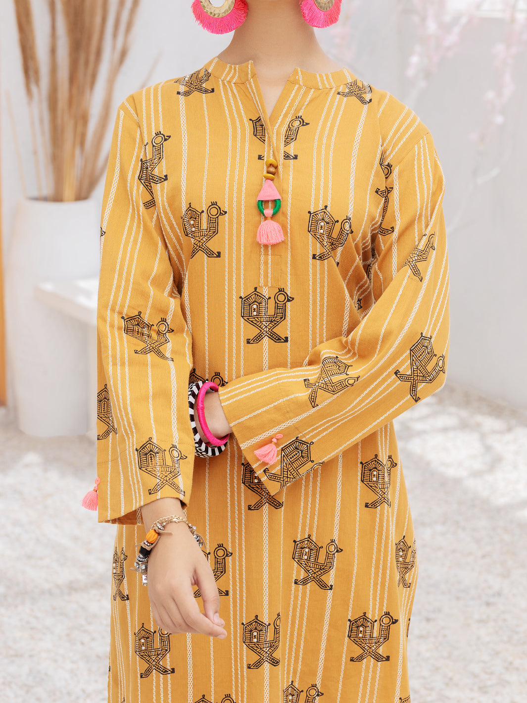 Mustard Yarn Dyed 2 Piece Stitched - ALT-2PS-LKS-1078