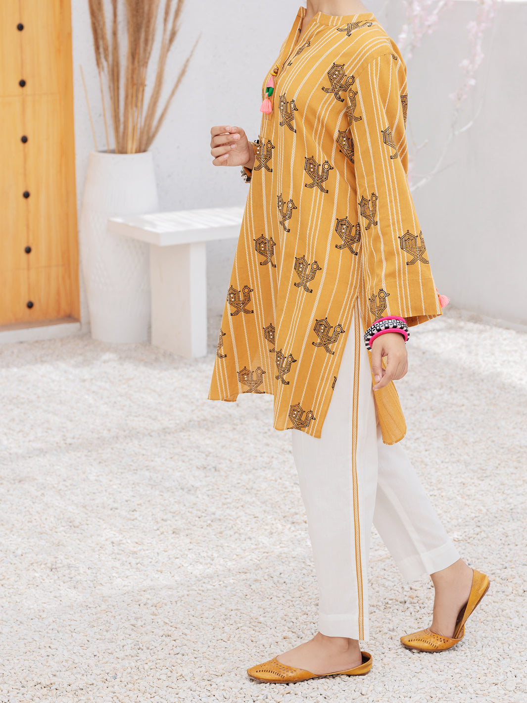 Mustard Yarn Dyed 2 Piece Stitched - ALT-2PS-LKS-1078