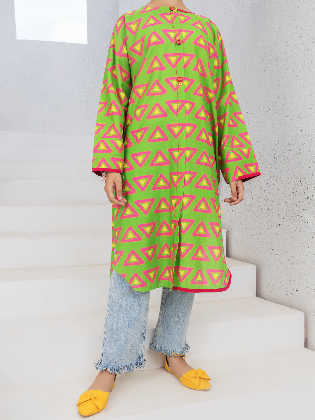 Green Cambric Kurti - ALT-LK-1084