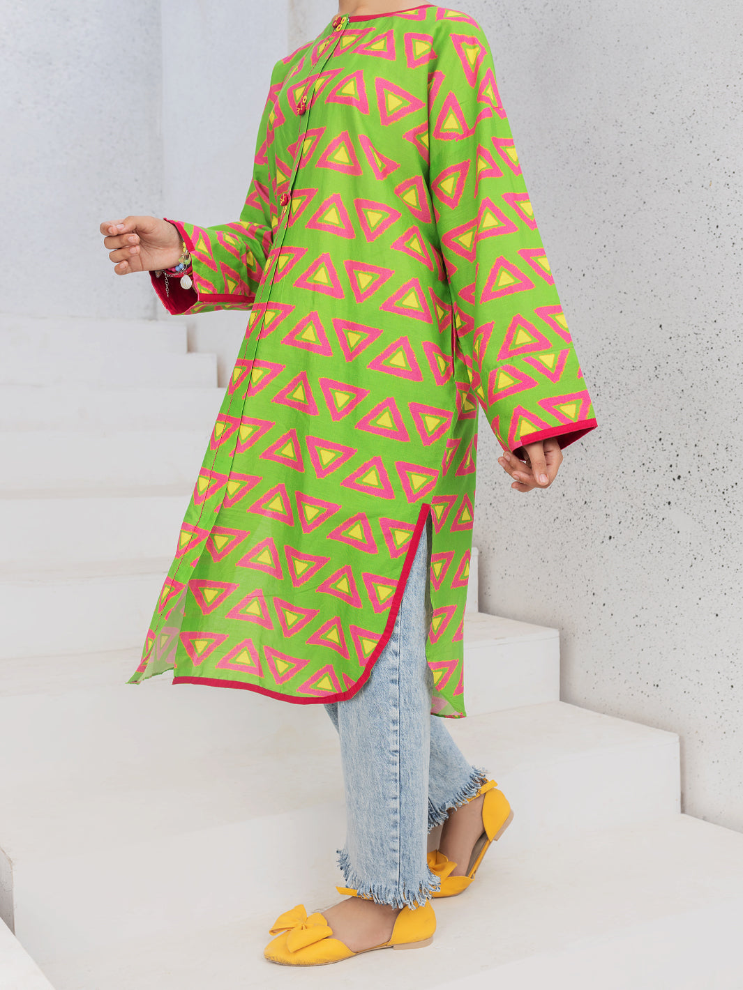 Green Cambric Kurti - ALT-LK-1084