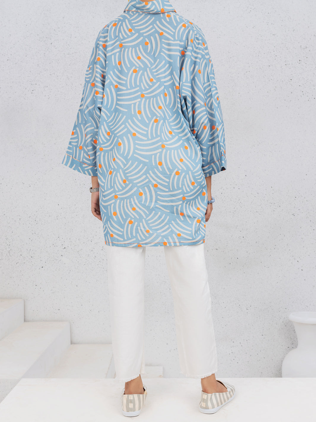 Aqua Blue Cambric Kurti - ALT-LK-1086