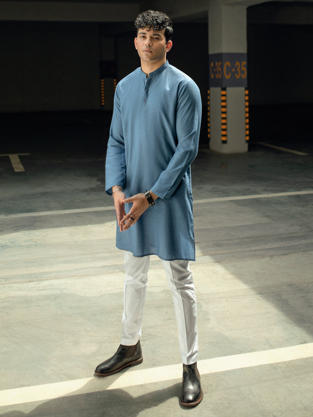 Blue Blended Kurta - AL-K-1087