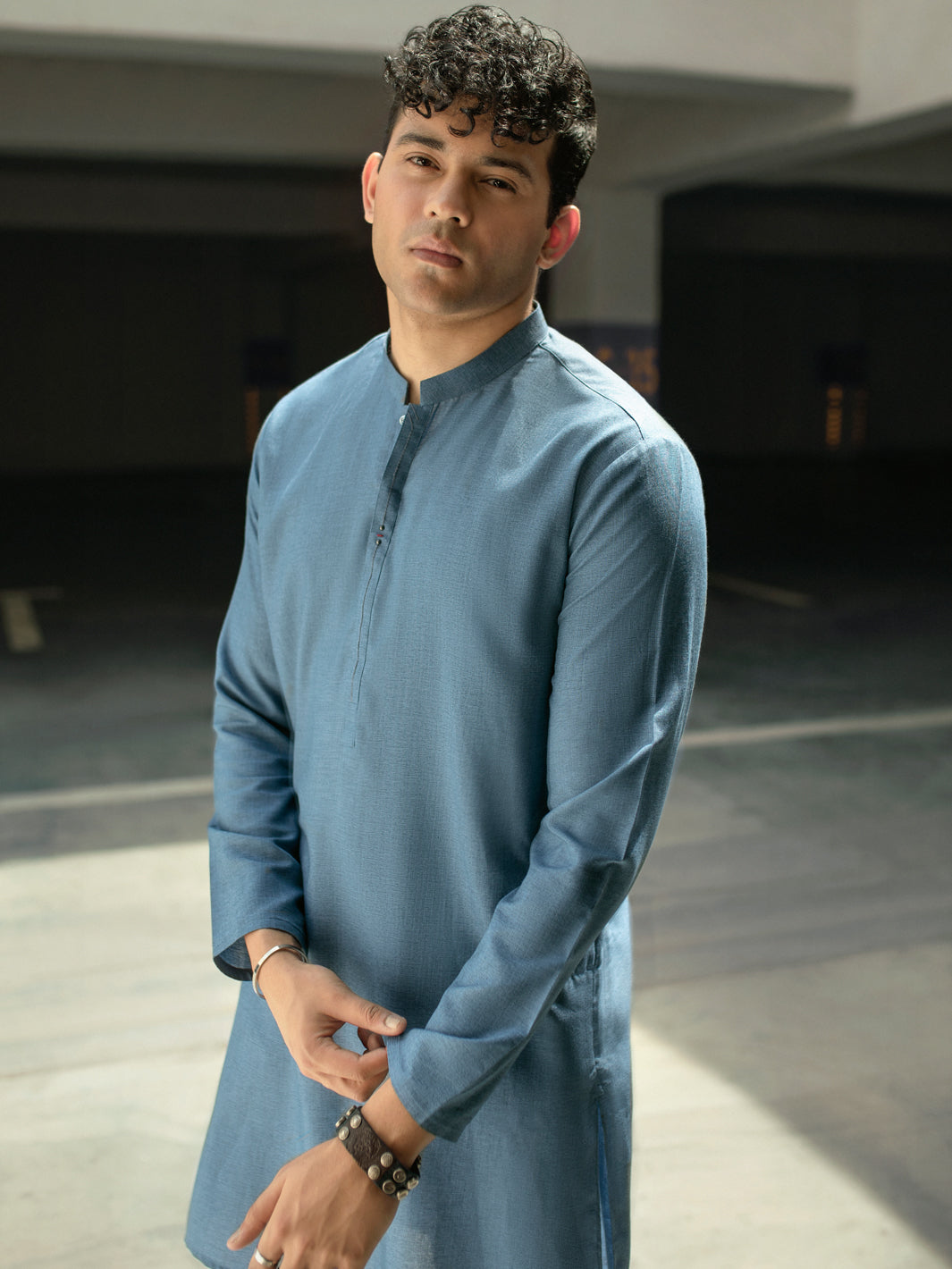 Blue Blended Kurta - AL-K-1087