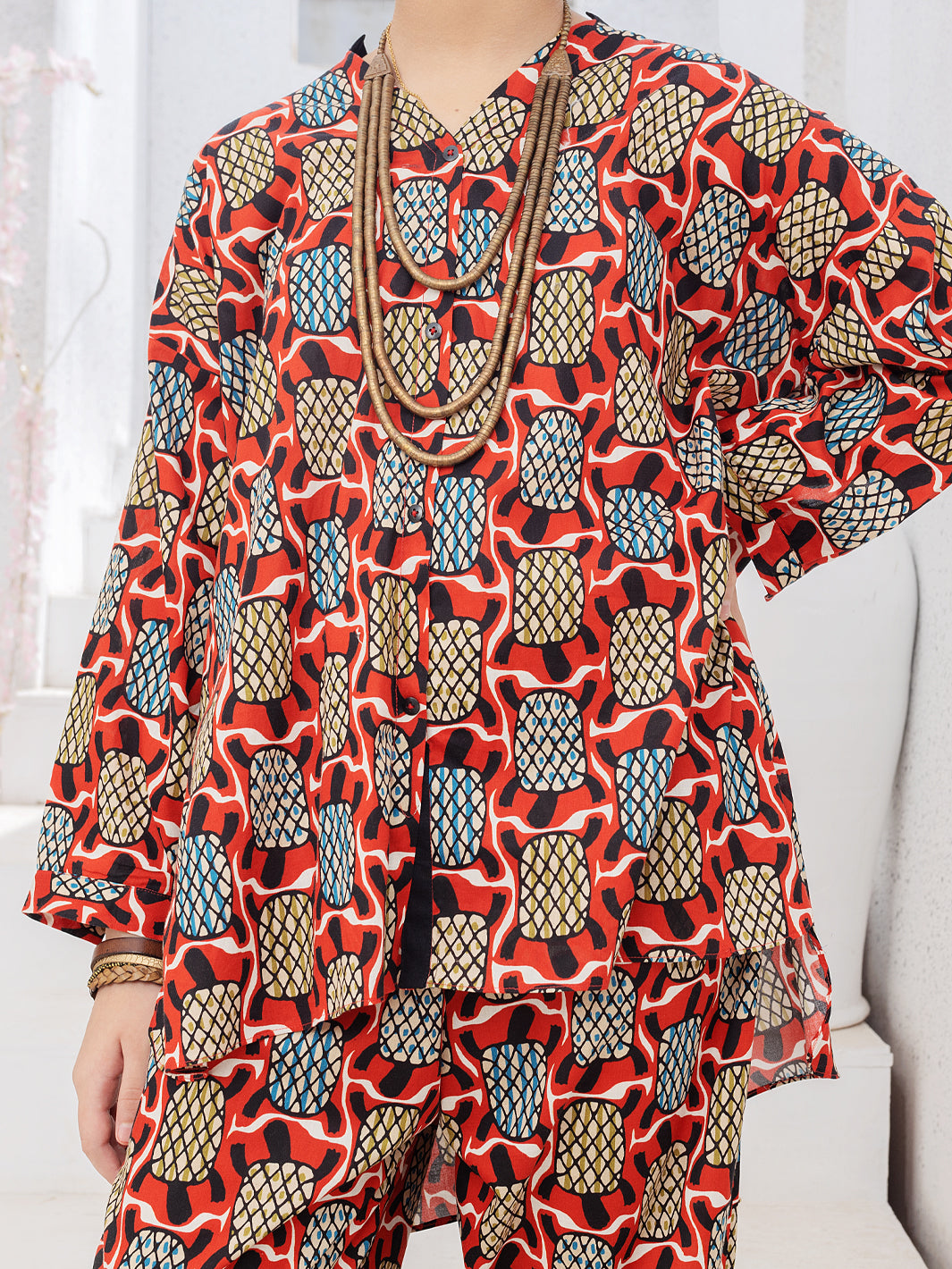 Maroon Cambric 2 Piece Stitched - ALP-2PS-LKS-1089