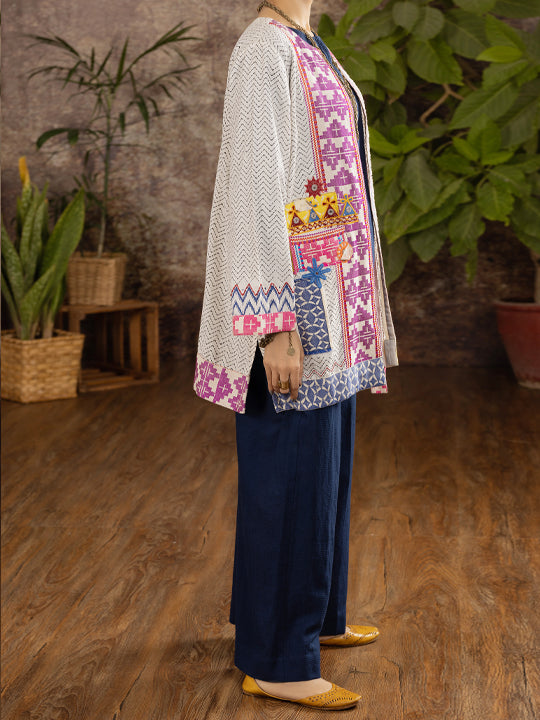 Off White Khaddar Tunic - ALCR-LK-1095