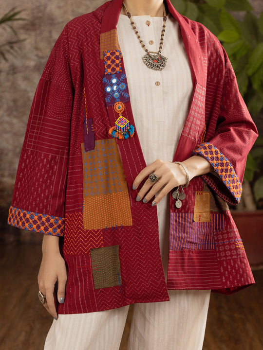 Maroon Karandi Tunic - ALCR-LK-1096