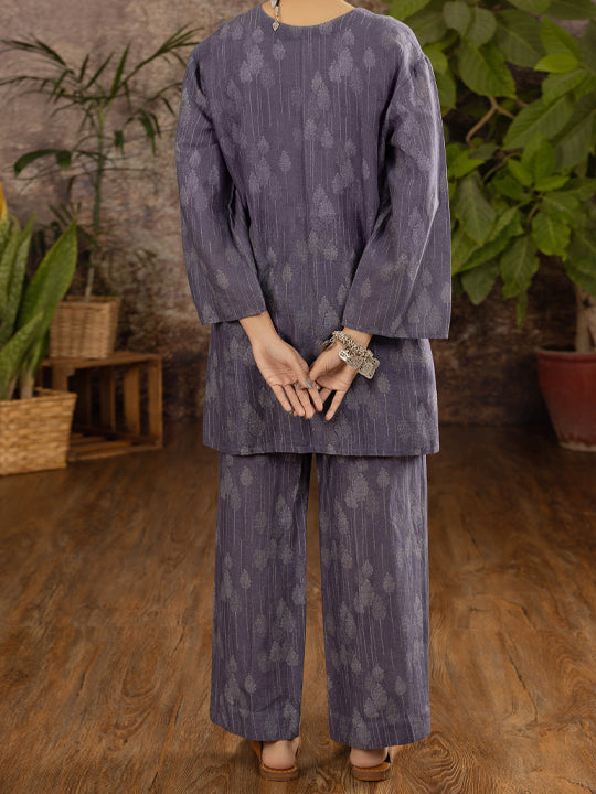 Blue Linen 2 Piece Stitched - ALCR-2PS-LKS-1102 - Almirah Online