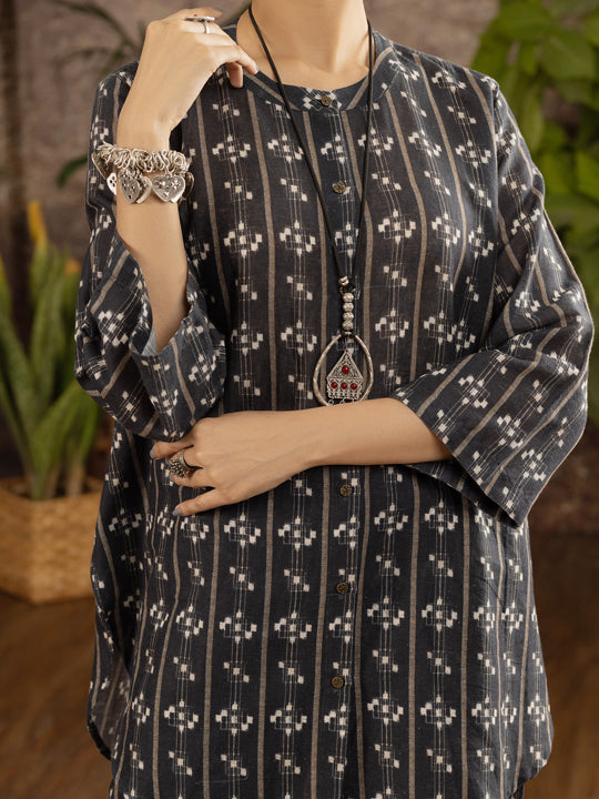Black Linen 2 Piece Stitched - ALCR-2PS-LKS-1103 - Almirah Online