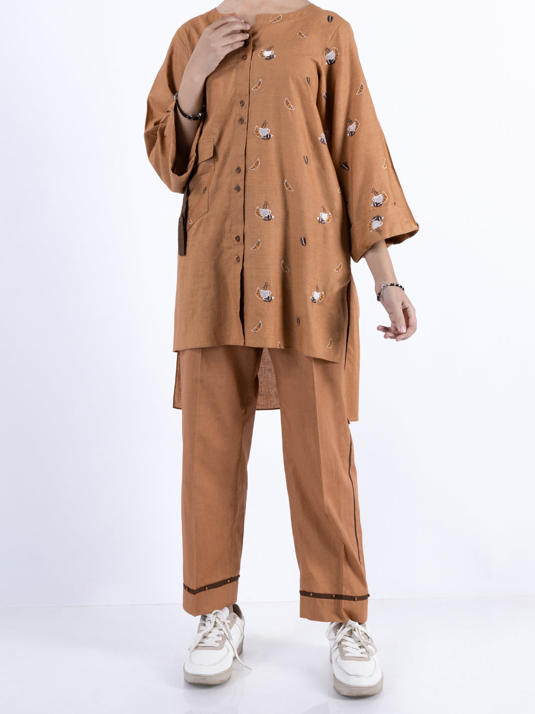 Khaki Cambric Kurti - ALT-LK-1099