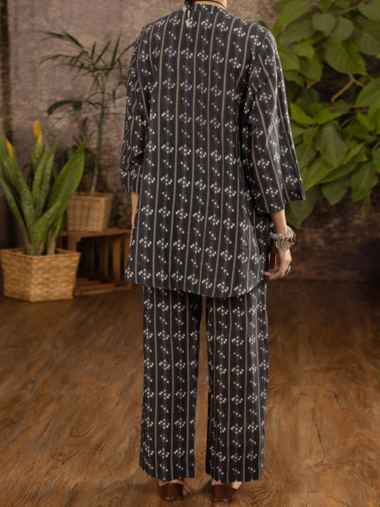 Black Linen 2 Piece Stitched - ALCR-2PS-LKS-1103 - Almirah Online