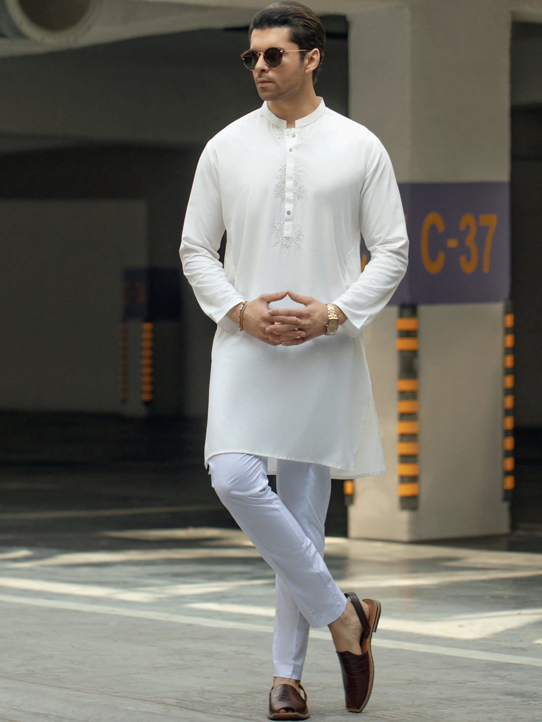 Off White Blended Kurta - AL-K-1104